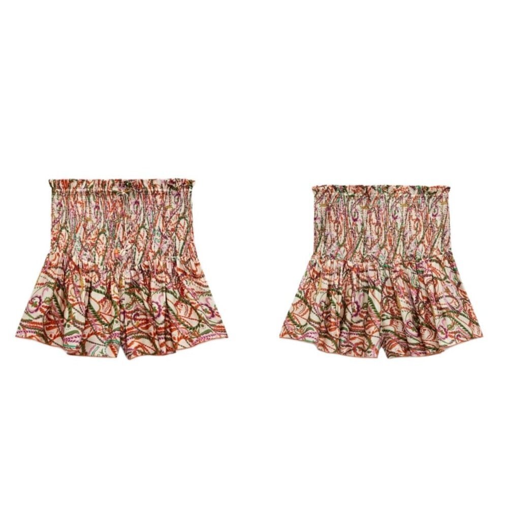 ZARA PRINTED SHORTS ECRU | 4886/072 Size M.